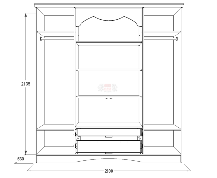 Шкаф 4-х дверный Ольга-10 