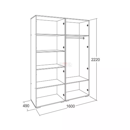 Шкаф 4-х дверный Ольга-17 